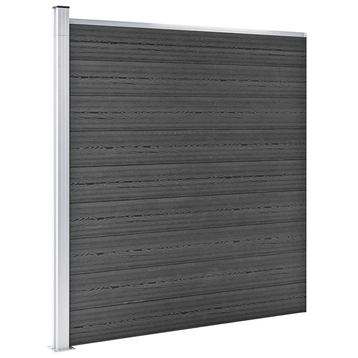 Set de panouri de gard, negru, 353 x 186 cm, WPC - WALTI WALTI