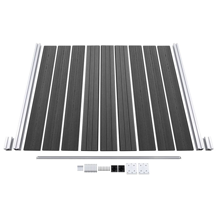 Set de panouri de gard, negru, 353 x 186 cm, WPC - WALTI WALTI