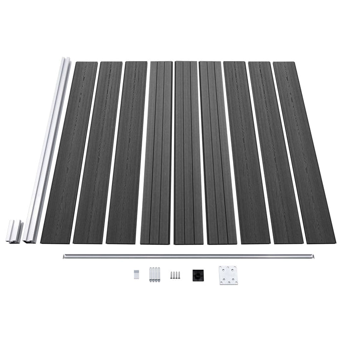 Set de panouri de gard, negru, 353 x 186 cm, WPC - WALTI WALTI