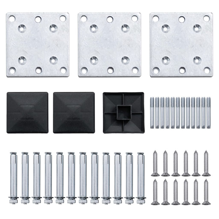 Set de panouri de gard, negru, 353 x 186 cm, WPC - WALTI WALTI