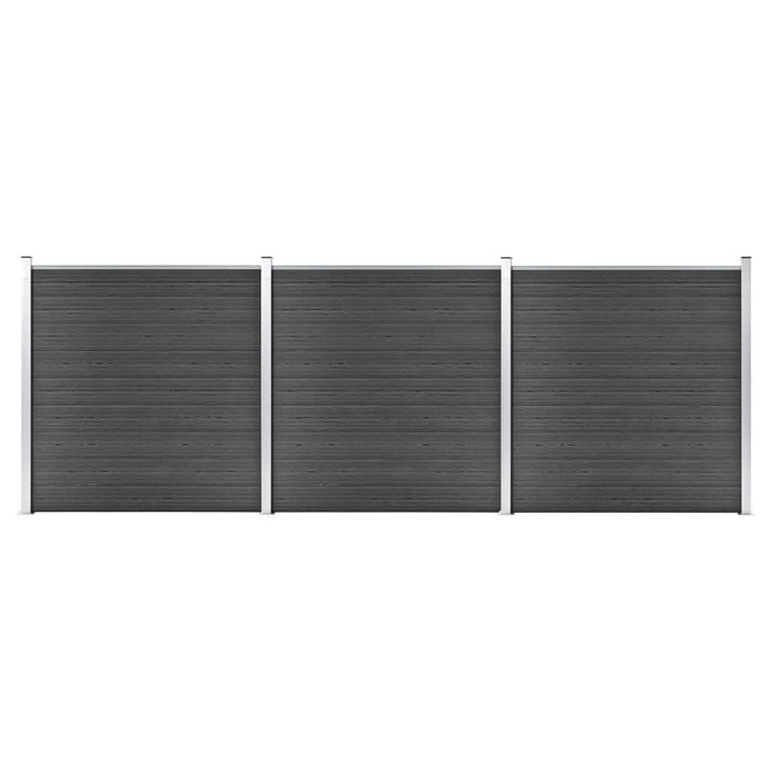 Set de panouri de gard, negru, 526 x 186 cm, WPC - WALTI WALTI
