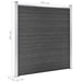 Set de panouri de gard, negru, 526 x 186 cm, WPC - WALTI WALTI