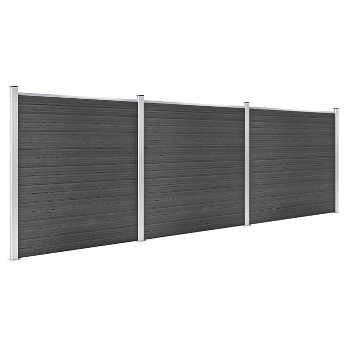 Set de panouri de gard, negru, 526 x 186 cm, WPC - WALTI WALTI