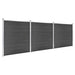 Set de panouri de gard, negru, 526 x 186 cm, WPC - WALTI WALTI