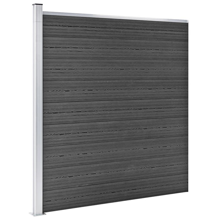 Set de panouri de gard, negru, 526 x 186 cm, WPC - WALTI WALTI