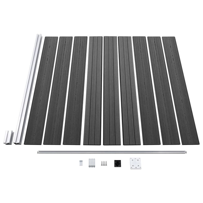 Set de panouri de gard, negru, 526 x 186 cm, WPC - WALTI WALTI