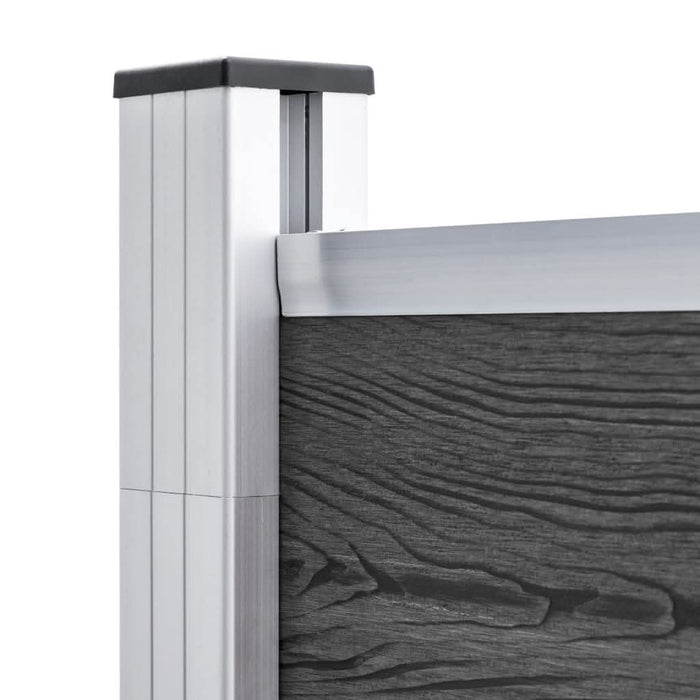 Set de panouri de gard, negru, 526 x 186 cm, WPC - WALTI WALTI