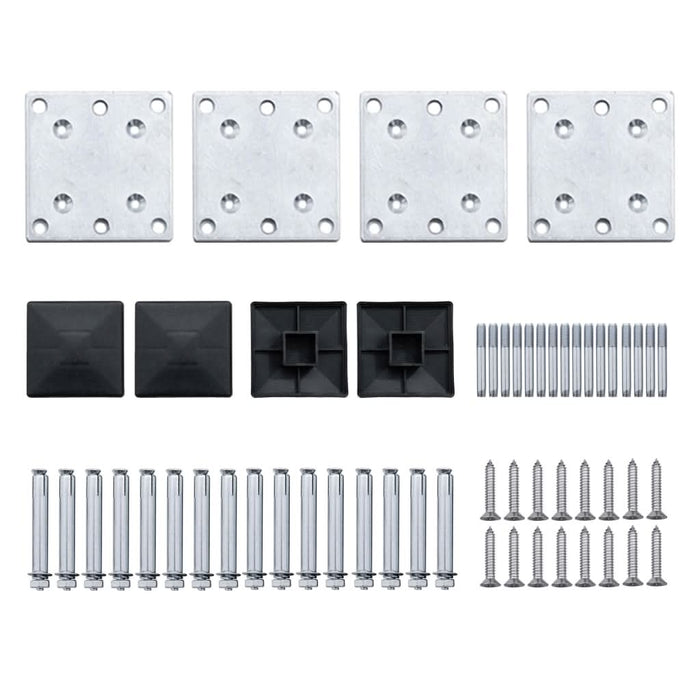Set de panouri de gard, negru, 526 x 186 cm, WPC - WALTI WALTI
