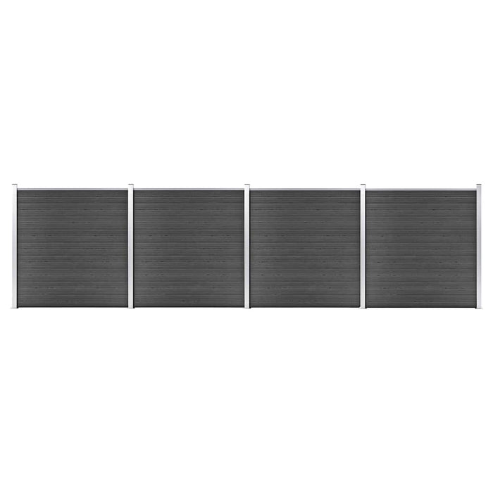 Set de panouri de gard, negru, 699x186 cm, WPC - WALTI WALTI