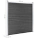 Set de panouri de gard, negru, 699x186 cm, WPC - WALTI WALTI