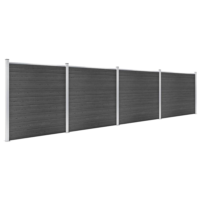 Set de panouri de gard, negru, 699x186 cm, WPC - WALTI WALTI
