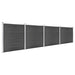 Set de panouri de gard, negru, 699x186 cm, WPC - WALTI WALTI