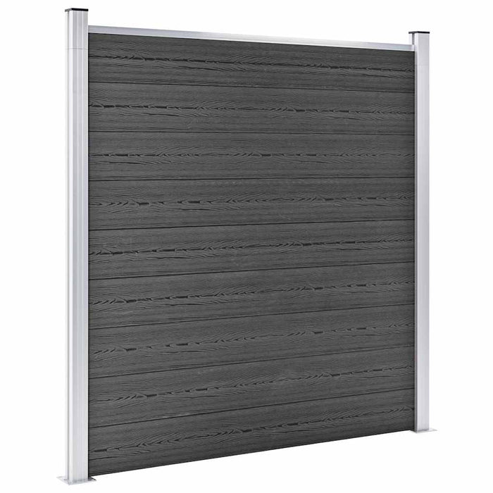 Set de panouri de gard, negru, 699x186 cm, WPC - WALTI WALTI