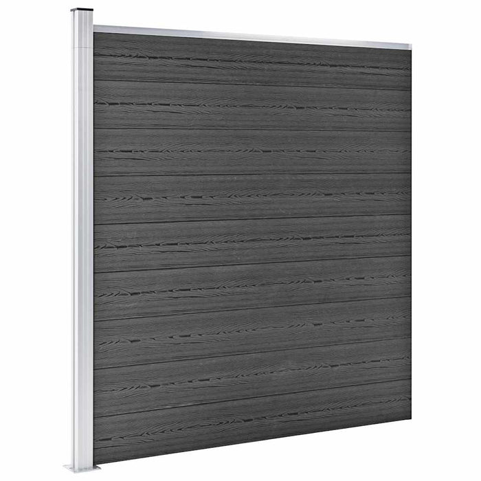 Set de panouri de gard, negru, 699x186 cm, WPC - WALTI WALTI