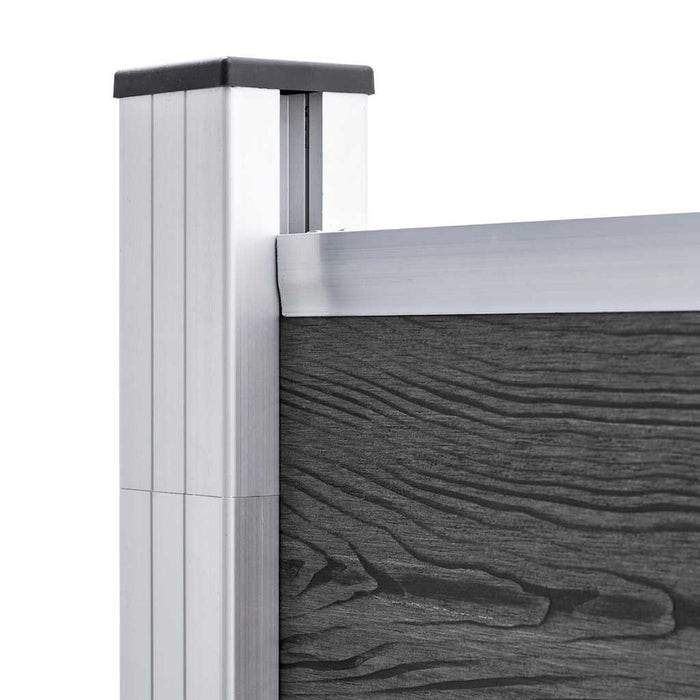 Set de panouri de gard, negru, 699x186 cm, WPC - WALTI WALTI