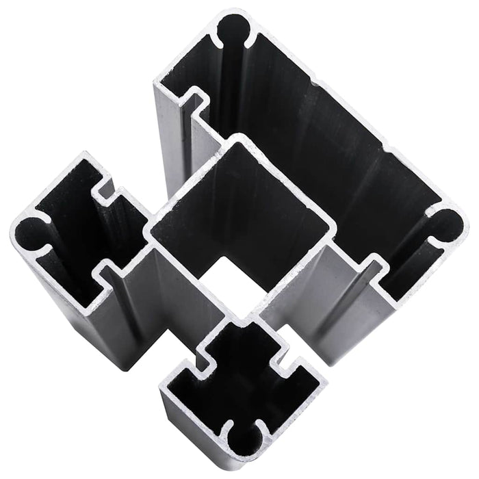 Set de panouri de gard, negru, 699x186 cm, WPC - WALTI WALTI