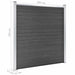 Set de panouri de gard ,WPC , 872x186 cm, negru - WALTI WALTI