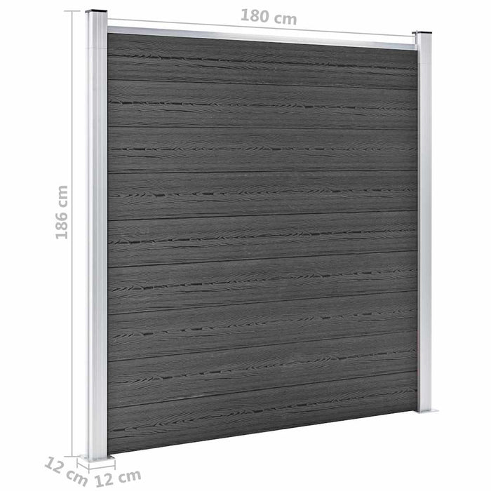 Set de panouri de gard, negru, 1045x186 cm, WPC - WALTI WALTI