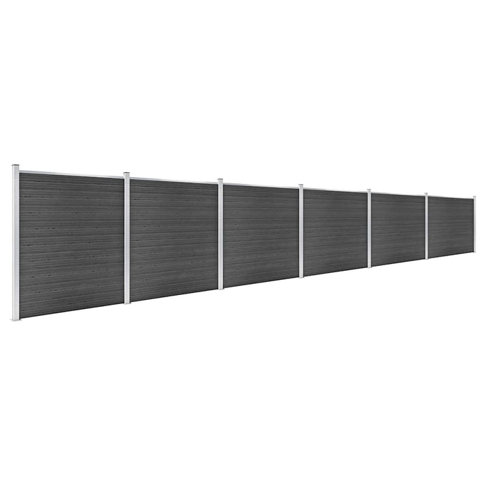 Set de panouri de gard, negru, 1045x186 cm, WPC - WALTI WALTI