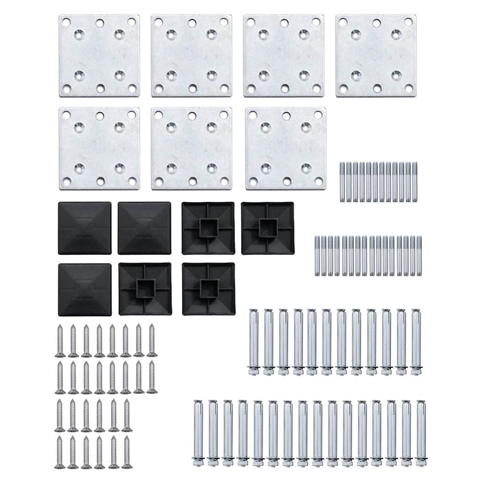 Set de panouri de gard, negru, 1045x186 cm, WPC - WALTI WALTI