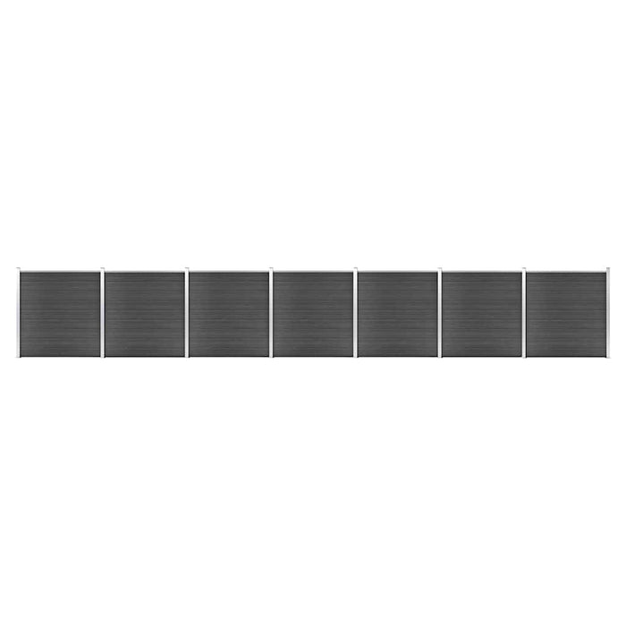 Set de panouri de gard, negru, 1218x186 cm, WPC - WALTI WALTI