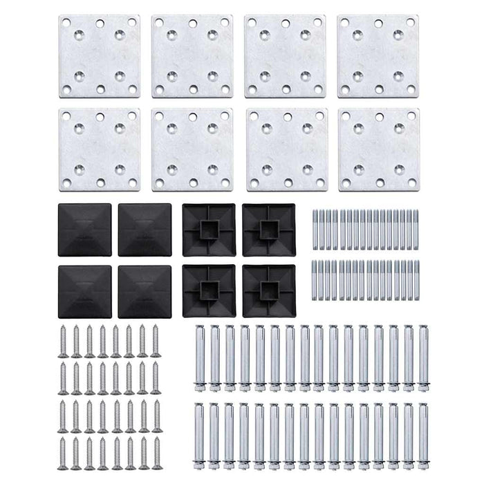 Set de panouri de gard, negru, 1218x186 cm, WPC - WALTI WALTI