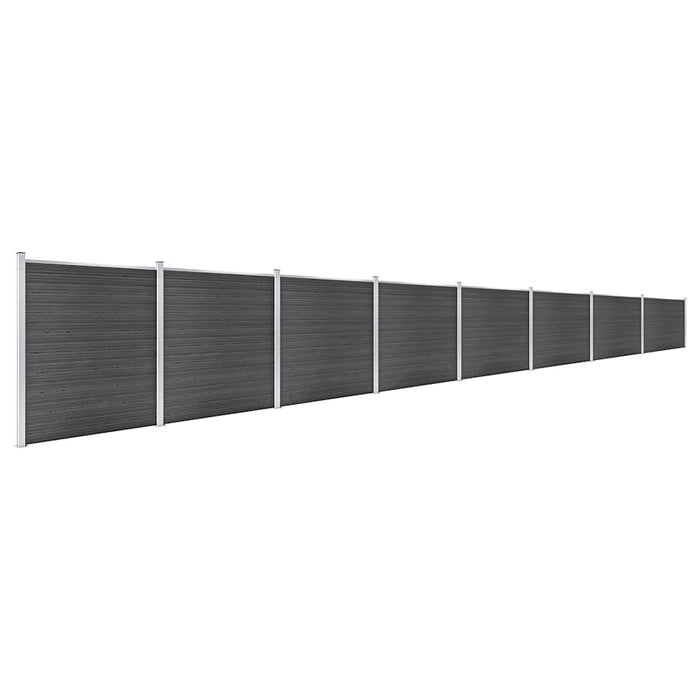 Set de panouri de gard, negru, 1391x186 cm, WPC - WALTI WALTI