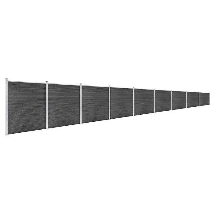 Set de panouri de gard, negru, 1564x186 cm, WPC - WALTI WALTI