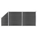 Set de panouri de gard, negru, 446x (105-186) cm, WPC - WALTI WALTI