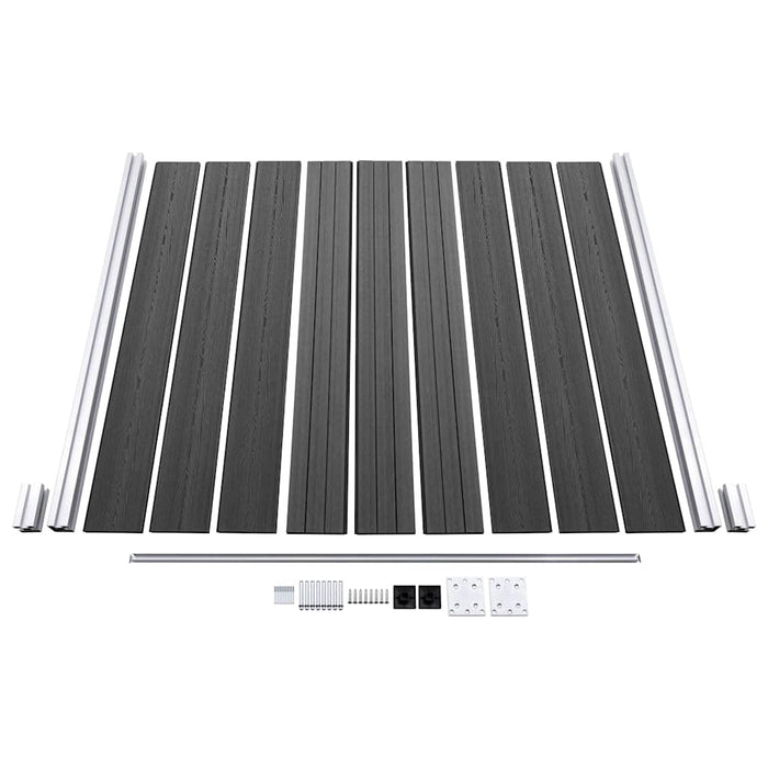Set de panouri de gard, negru, 446x (105-186) cm, WPC - WALTI WALTI