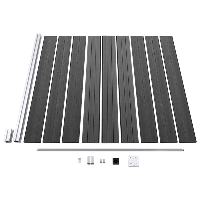 Set de panouri de gard, negru, 446x (105-186) cm, WPC - WALTI WALTI