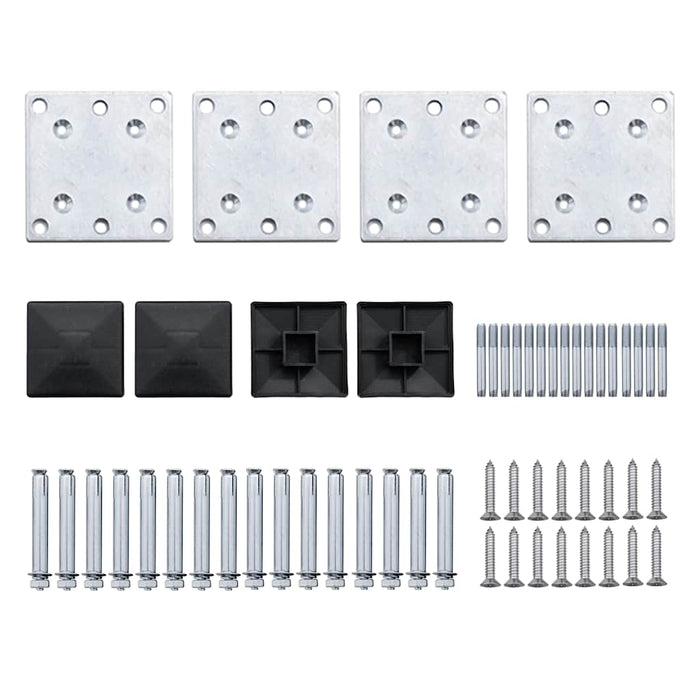 Set de panouri de gard, negru, 446x (105-186) cm, WPC - WALTI WALTI