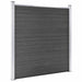 Set de panouri de gard, negru, 619x(105-186) cm, WPC - WALTI WALTI