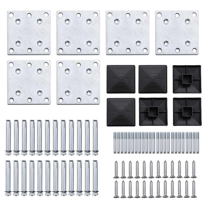 Set de panouri de gard, negru, 792x(105-186) cm, WPC - WALTI WALTI
