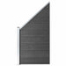 Set de panouri de gard, negru, 792x(105-186) cm, WPC - WALTI WALTI