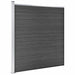 Set de panouri de gard, negru, 792x(105-186) cm, WPC - WALTI WALTI