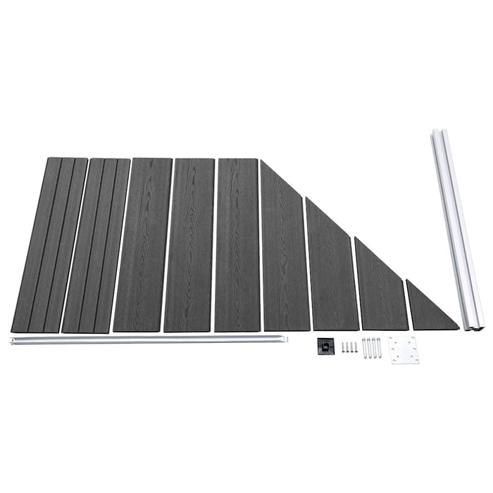 Set de panouri de gard, negru, 792x(105-186) cm, WPC - WALTI WALTI
