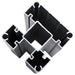 Set de panouri de gard, negru, 965x(105-186) cm, WPC - WALTI WALTI
