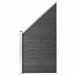 Set de panouri de gard, 1138x(105-186) cm, negru, WPC - WALTI WALTI