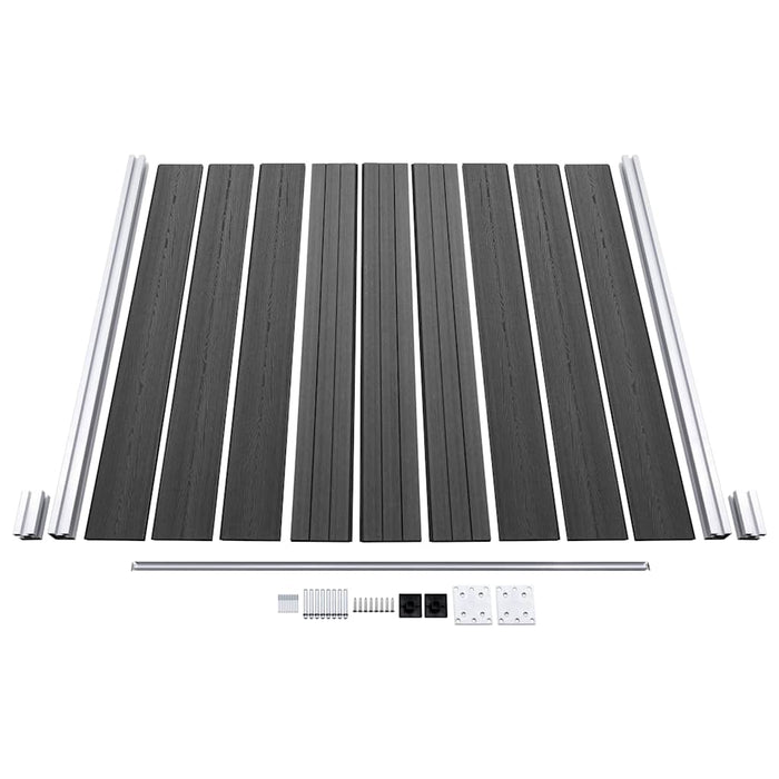 Set de panouri de gard, 1138x(105-186) cm, negru, WPC - WALTI WALTI