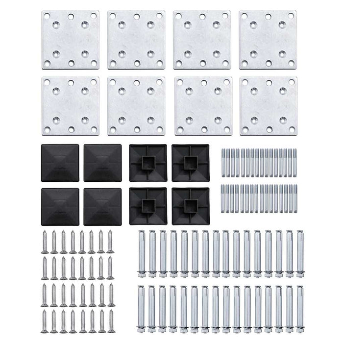 Set de panouri de gard, 1138x(105-186) cm, negru, WPC - WALTI WALTI