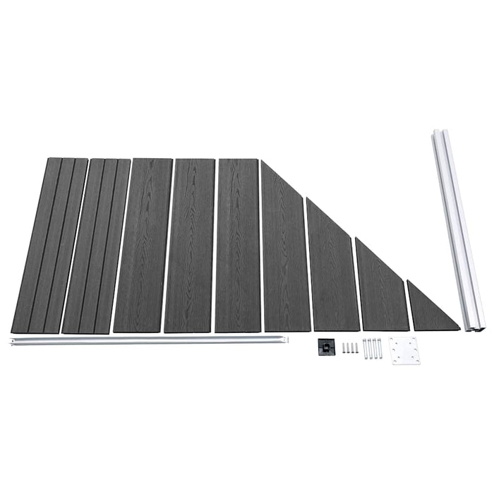 Set de panouri de gard, negru, 1311x(105-186) cm, WPC - WALTI WALTI