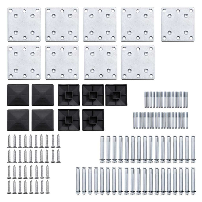 Set de panouri de gard, negru, 1311x(105-186) cm, WPC - WALTI WALTI