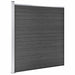 Set de panouri de gard, negru, 1484x(105-186) cm, WPC - WALTI WALTI