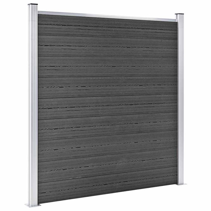 Set de panouri de gard, negru, 1657x(105-186) cm, WPC - WALTI WALTI
