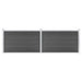 Set de panouri de gard, negru, 353 x 105 cm, WPC - WALTI WALTI
