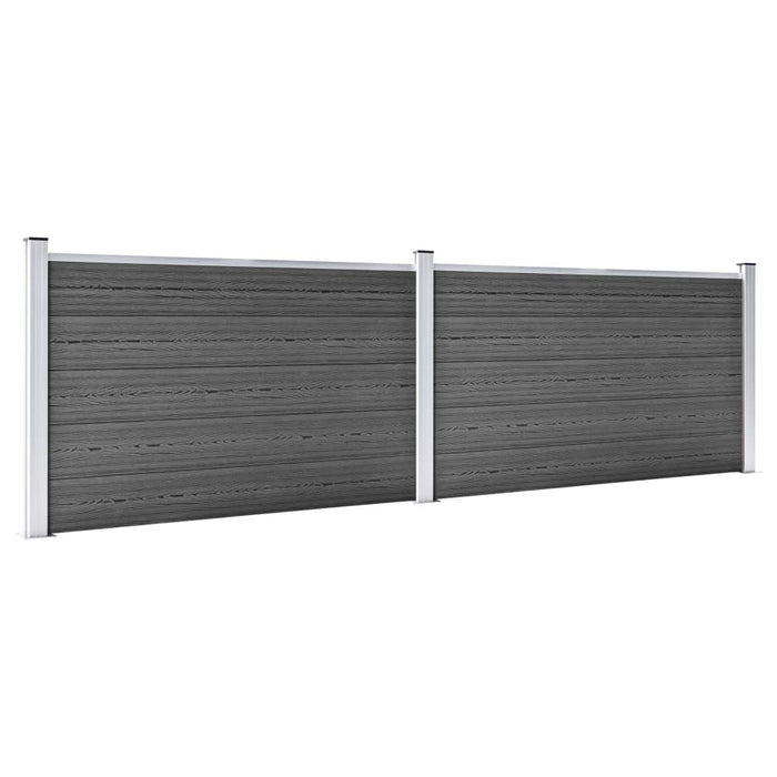 Set de panouri de gard, negru, 353 x 105 cm, WPC - WALTI WALTI