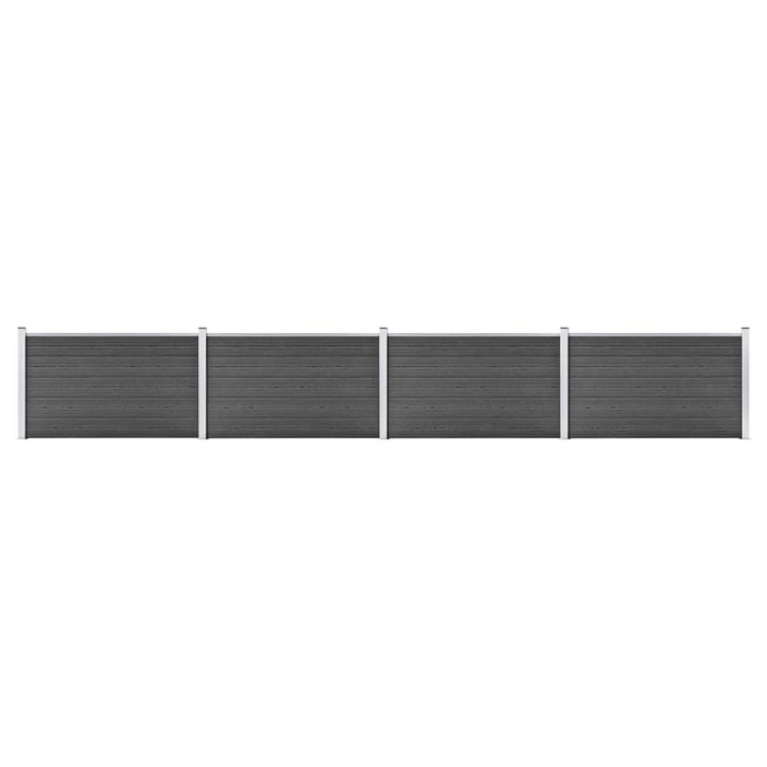 Set de panouri de gard, negru, 699 x 105 cm, WPC - WALTI WALTI