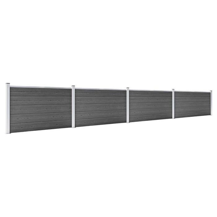 Set de panouri de gard, negru, 699 x 105 cm, WPC - WALTI WALTI