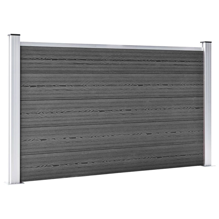 Set de panouri de gard, negru, 699 x 105 cm, WPC - WALTI WALTI